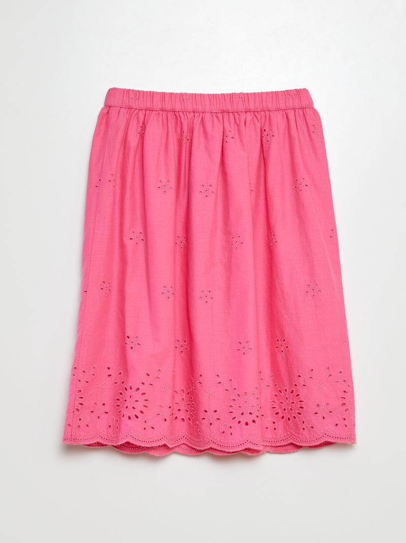 Falda con motivos de encaje rosa - Kiabi