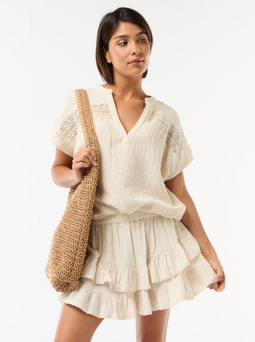 Falda con volantes - Kiabi