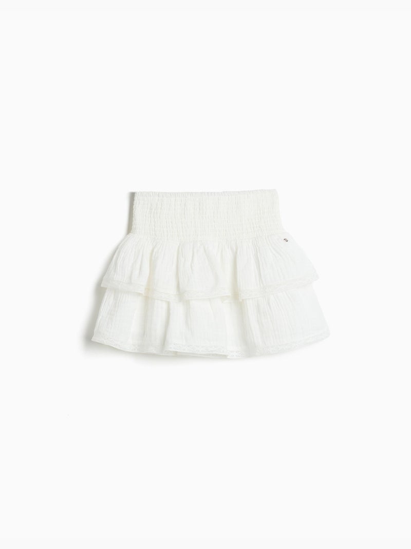Falda con volantes, MO Fashion Blanco - Kiabi