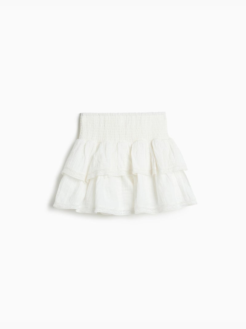Falda con volantes, MO Fashion Blanco - Kiabi