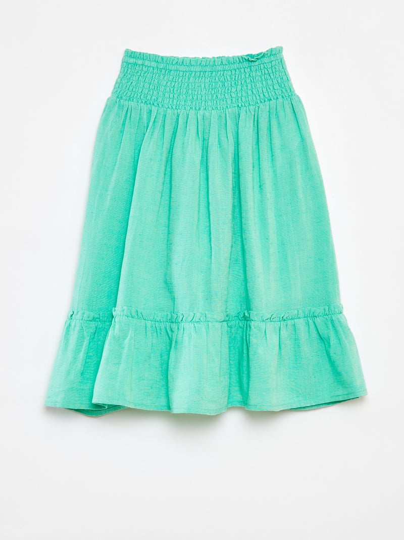 Falda con volantes Verde - Kiabi