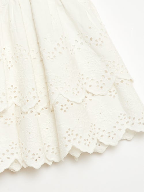 Falda con volantes y bordados ingleses - Kiabi