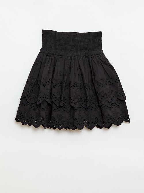 Falda con volantes y bordados ingleses - Kiabi