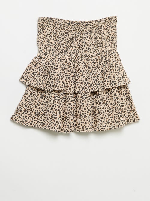 Falda con volantes y estampado de leopardo - Kiabi Falda con volantes y estampado de leopardo - Kiabi