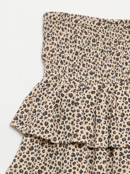 Falda con volantes y estampado de leopardo - Kiabi Falda con volantes y estampado de leopardo - Kiabi
