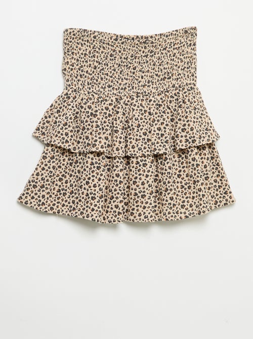 Falda con volantes y estampado de leopardo - Kiabi Falda con volantes y estampado de leopardo - Kiabi