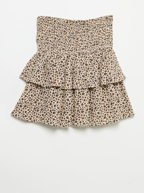 Falda con volantes y estampado de leopardo - Kiabi Falda con volantes y estampado de leopardo - Kiabi