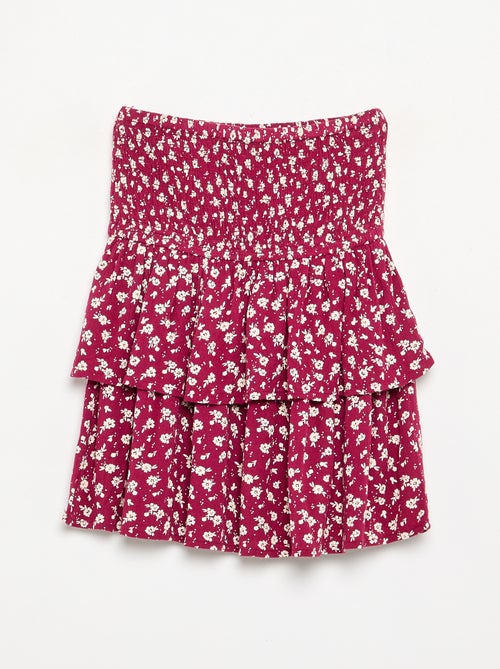 Falda con volantes y estampado de leopardo - Kiabi