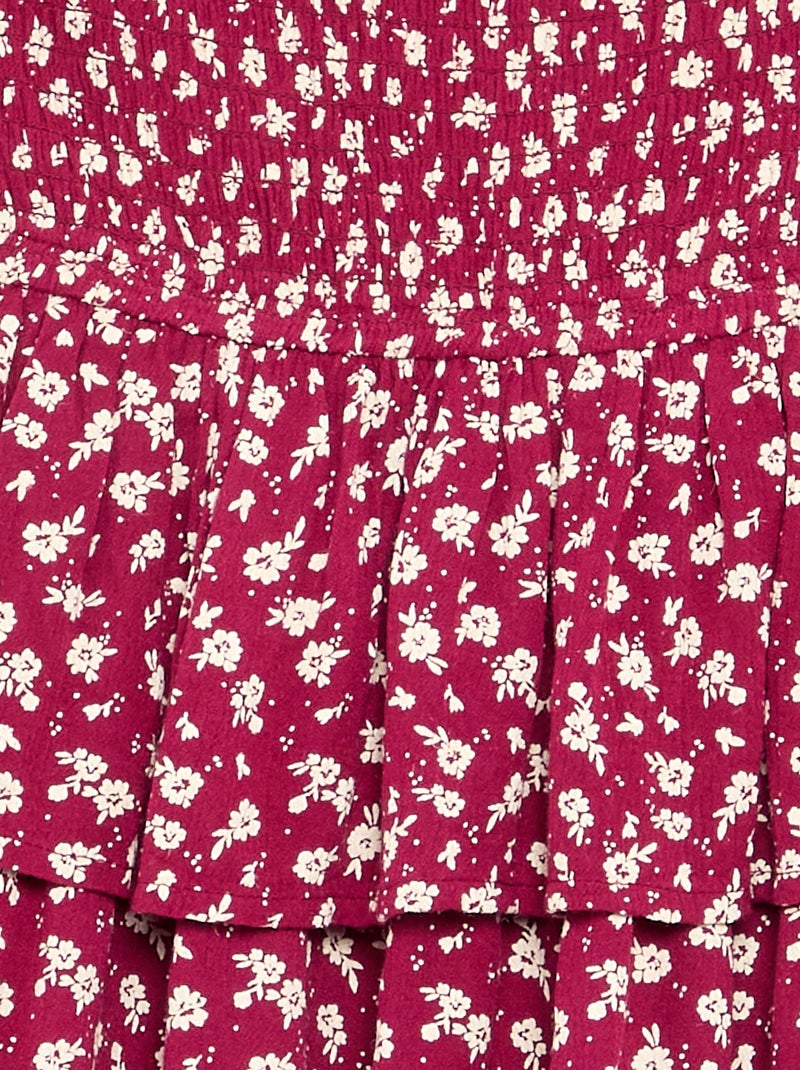 Falda con volantes y estampado de leopardo Rojo - Kiabi