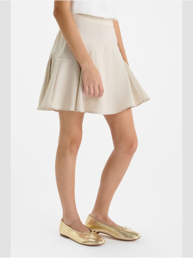 Falda con vuelo, skater BRITAGI Beige - Kiabi