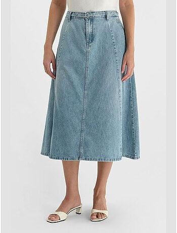 Falda con vuelo, skater denim ANETTE