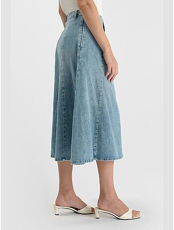 Falda con vuelo, skater denim ANETTE