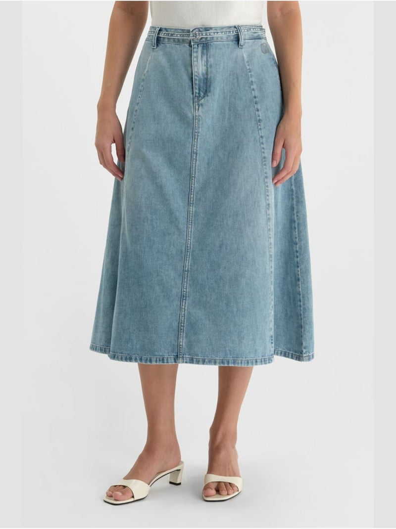Falda con vuelo, skater denim ANETTE Azul - Kiabi