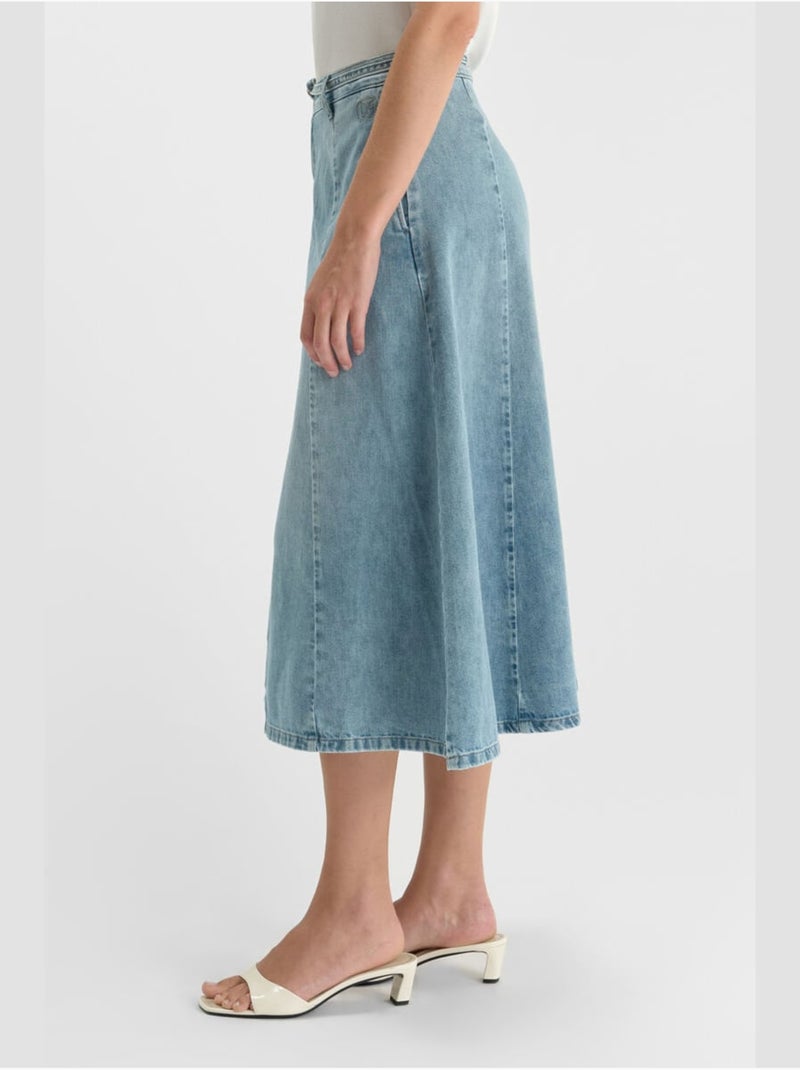 Falda con vuelo, skater denim ANETTE Azul - Kiabi