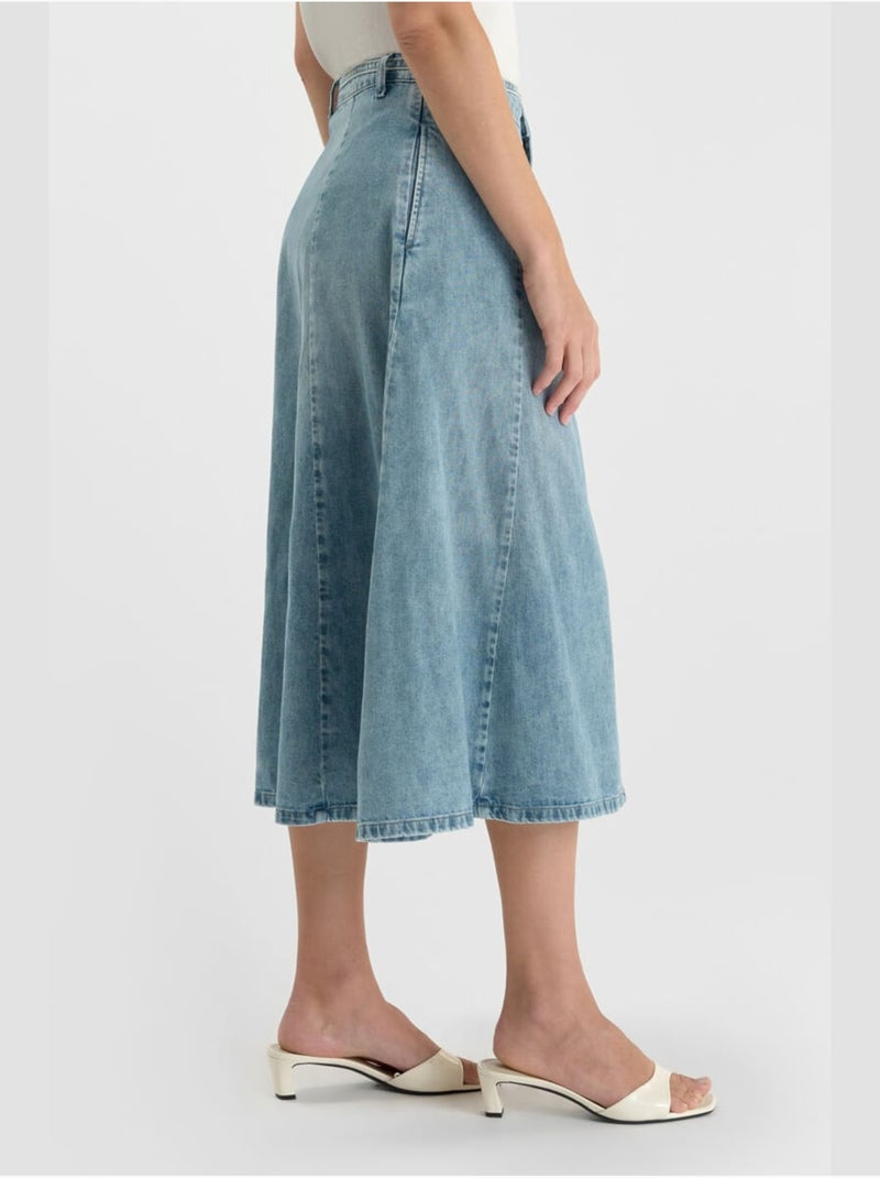 Falda con vuelo, skater denim ANETTE Azul - Kiabi