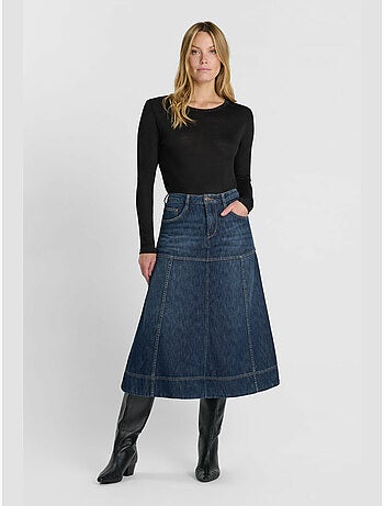 Falda con vuelo, skater denim fany