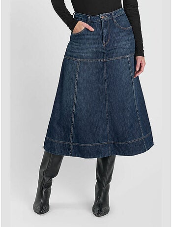 Falda con vuelo, skater denim fany