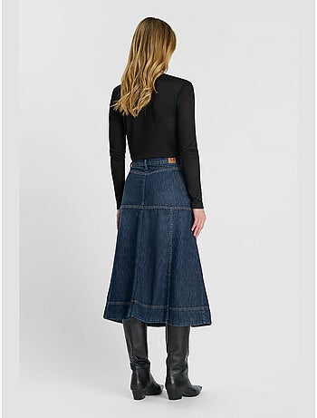 Falda con vuelo, skater denim fany
