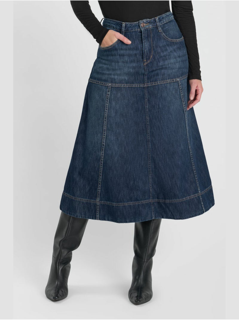 Falda con vuelo, skater denim fany Azul - Kiabi
