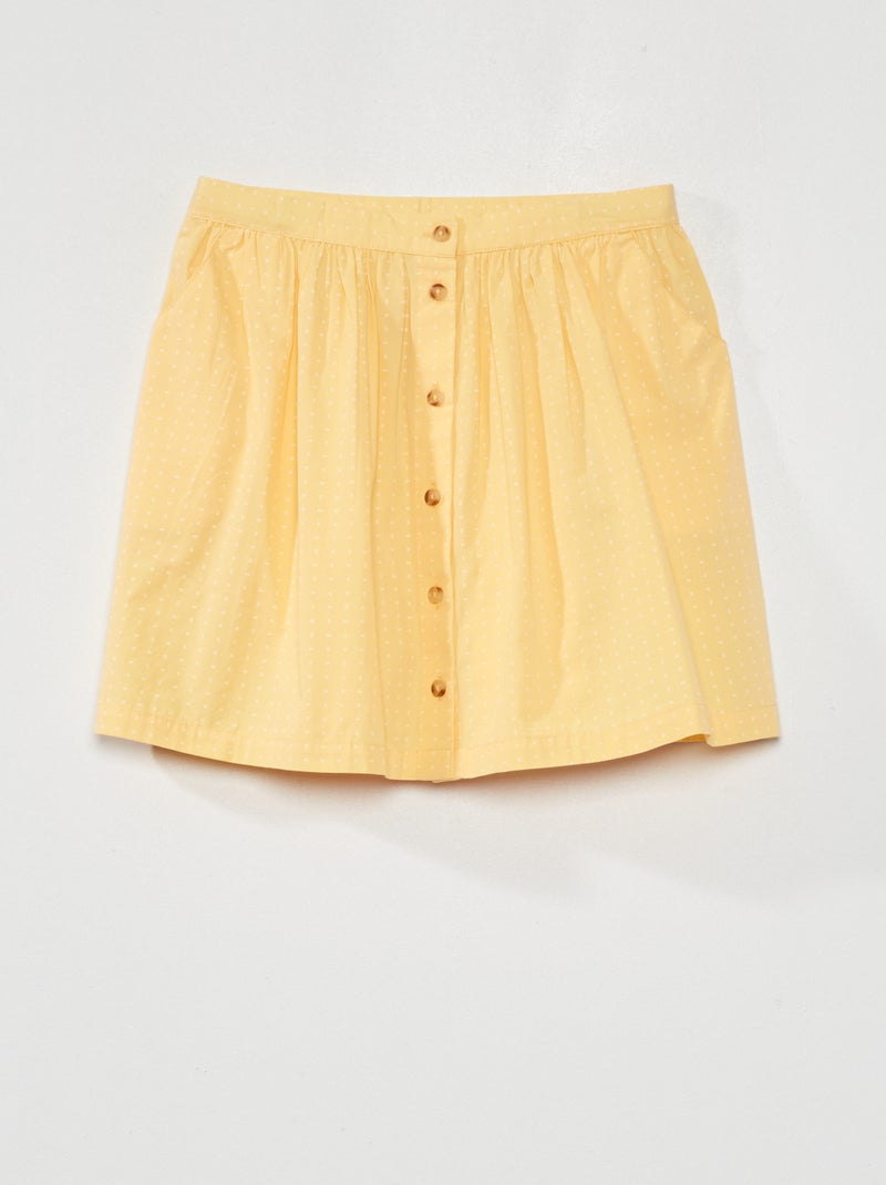 Falda corta con botones AMARILLO - Kiabi
