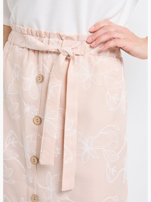 Falda corta con estampado floral serigrafiado. - Afibel - Kiabi