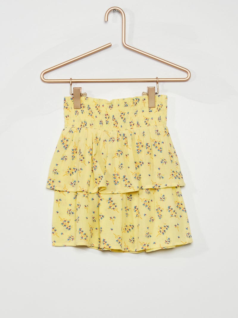 Falda corta con volante AMARILLO - Kiabi