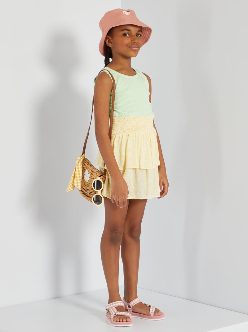 Falda corta con volante AMARILLO - Kiabi