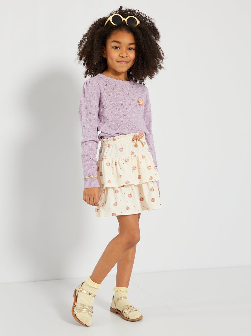 Falda corta con volantes BEIGE - Kiabi