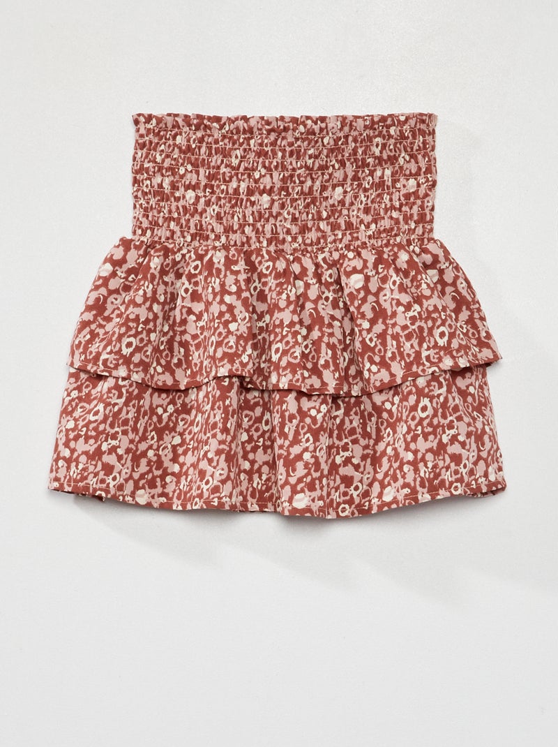 Falda corta con volantes ROSA - Kiabi
