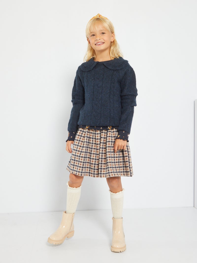 Falda corta de estilo 'escocés' BEIGE - Kiabi