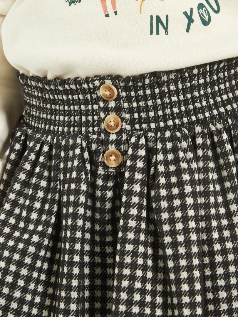 Falda corta de estilo 'escocés' NEGRO - Kiabi