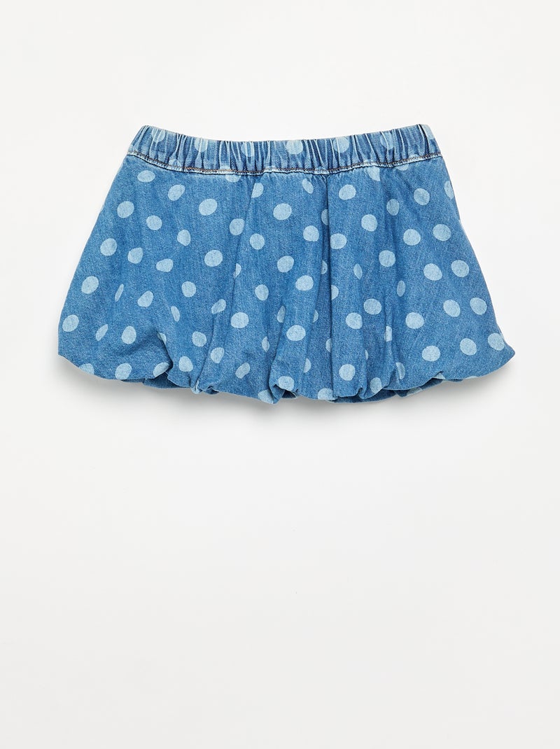 Falda corta de estilo globo estampada Azul - Kiabi