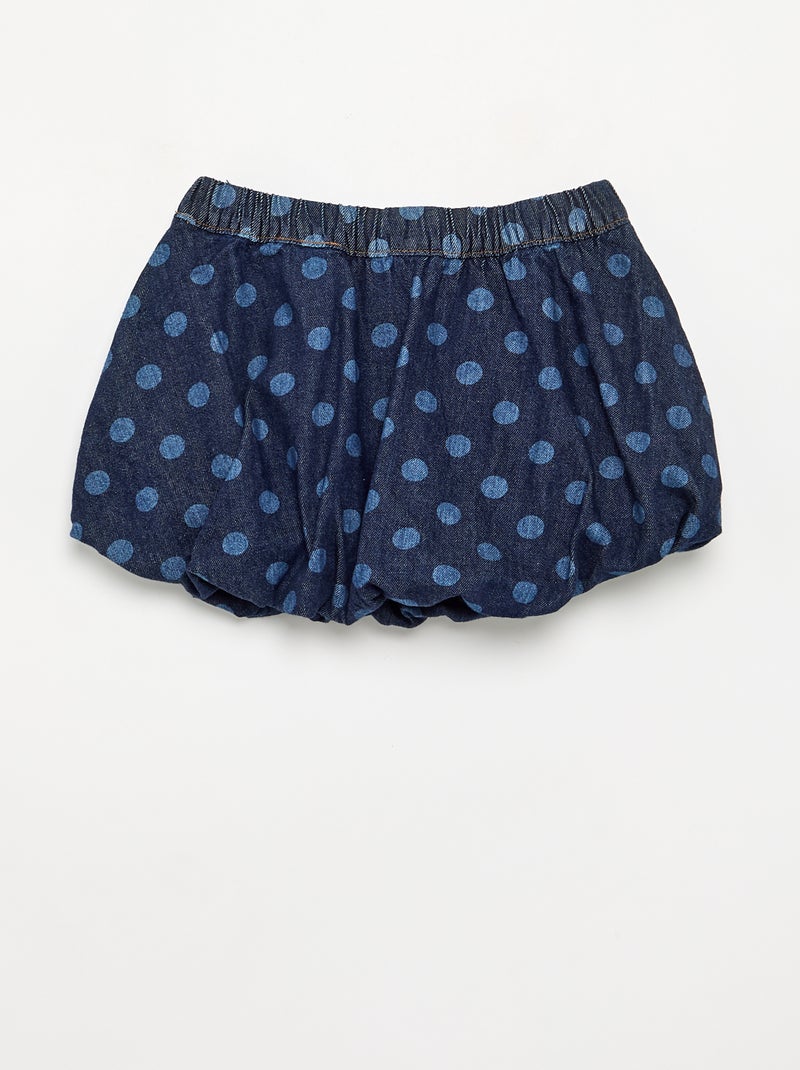 Falda corta de estilo globo estampada Azul - Kiabi