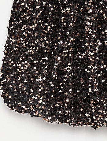Falda corta de lentejuelas lisa