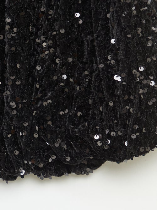 Falda corta de lentejuelas lisa - Kiabi