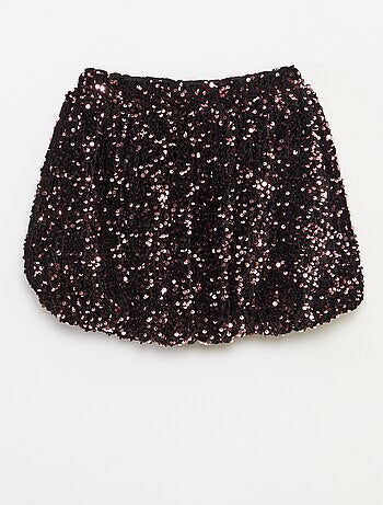 Falda corta de lentejuelas lisa