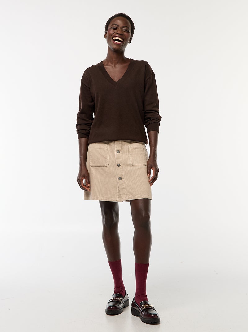 Falda corta de pana 'JDY' Beige - Kiabi
