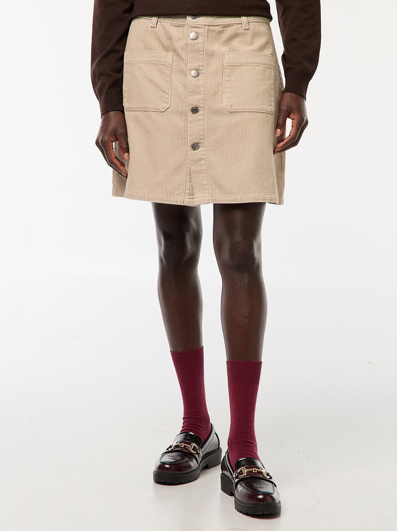 Falda corta de pana 'JDY' Beige - Kiabi