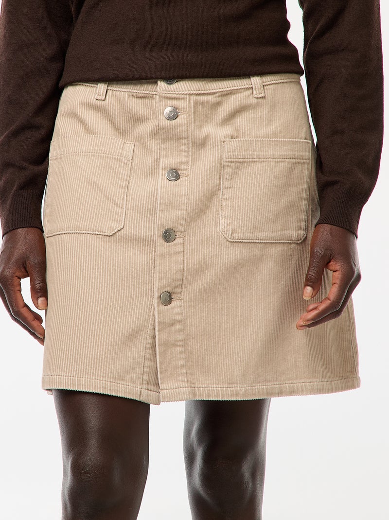 Falda corta de pana 'JDY' Beige - Kiabi