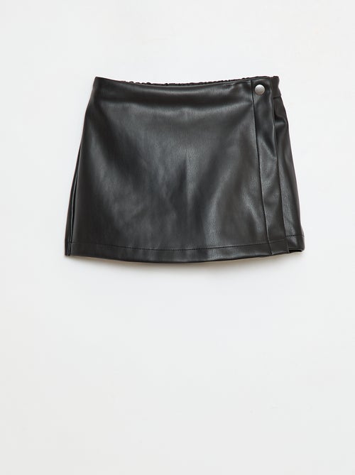 Falda corta de polipiel - Kiabi