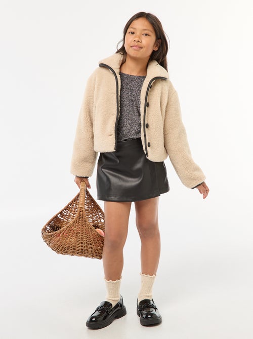 Falda corta de polipiel - Kiabi