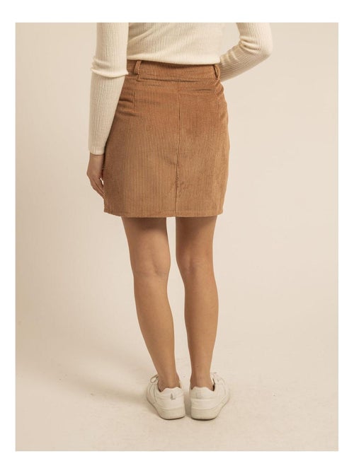 Falda corta de terciopelo acanalado XYLIDINE - Kiabi