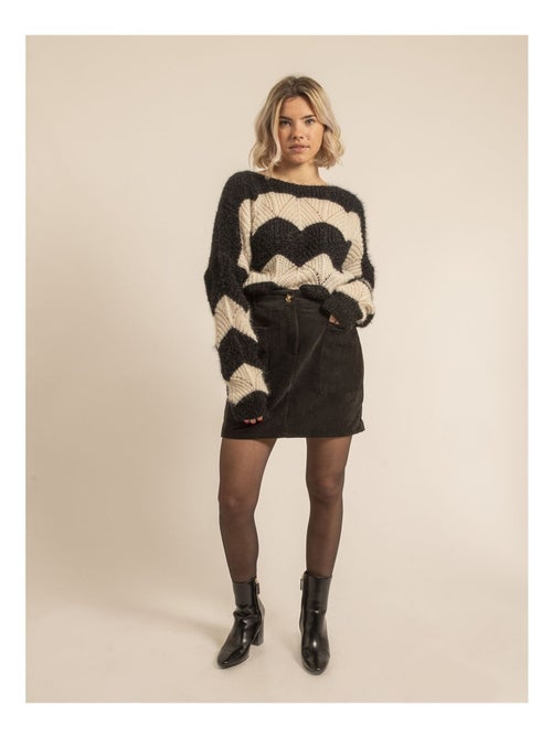 Falda corta de terciopelo acanalado XYLIDINE - Kiabi