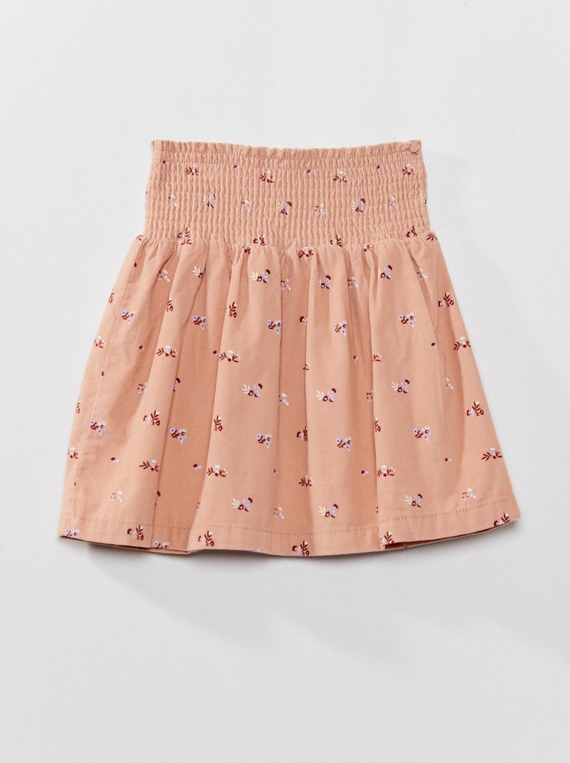 Falda corta de terciopelo ROSA - Kiabi