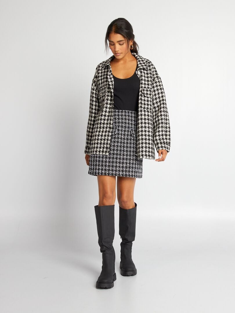 Falda corta de tweed KRO BLC WH - Kiabi