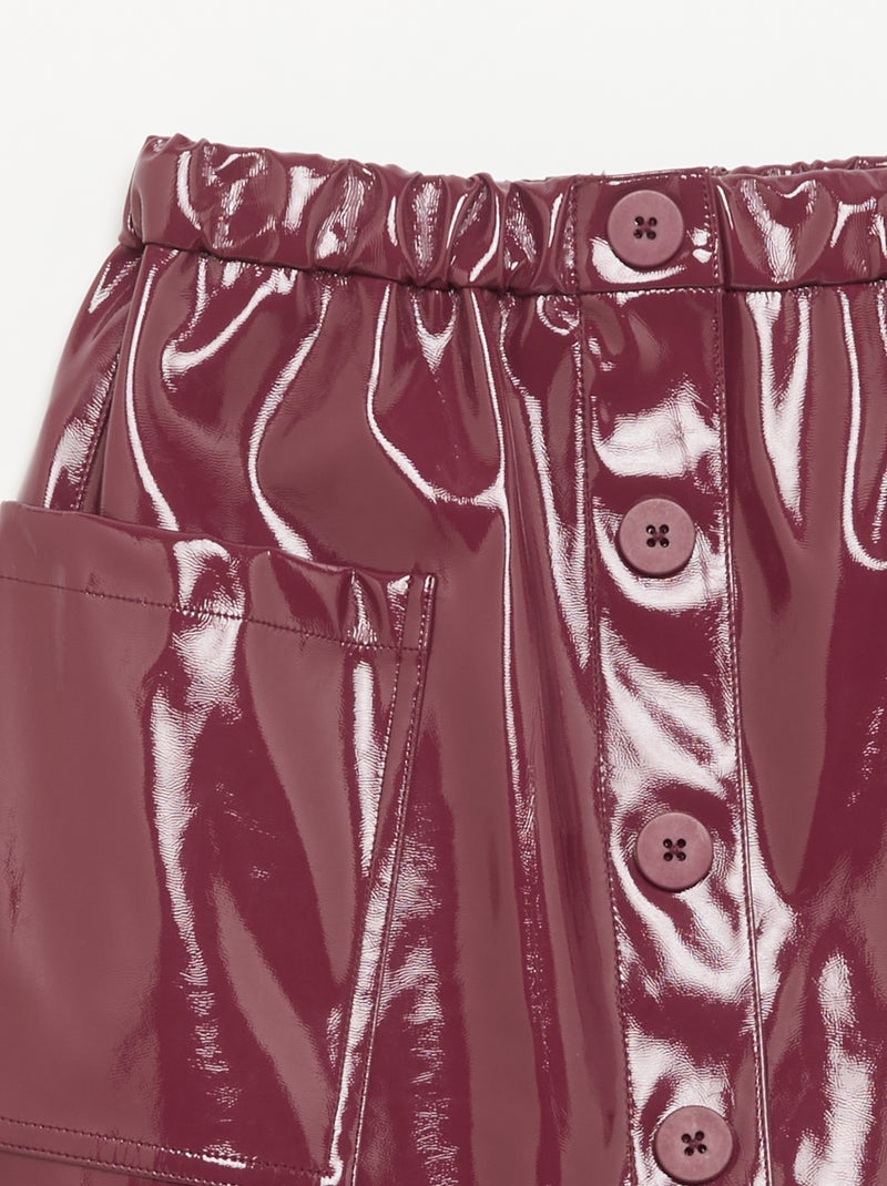 Falda corta de vinilo con bolsillos grandes Purpura - Kiabi