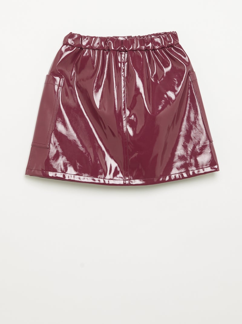 Falda corta de vinilo con bolsillos grandes Purpura - Kiabi