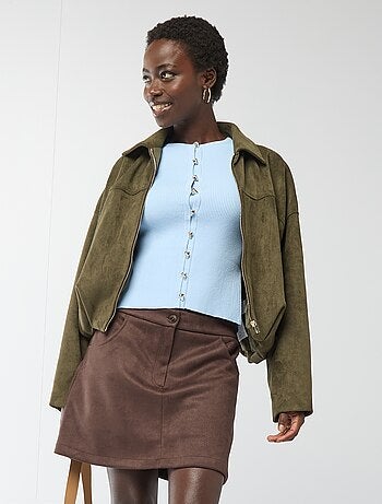 Falda corta efecto ante