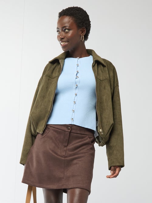 Falda corta efecto ante - Kiabi