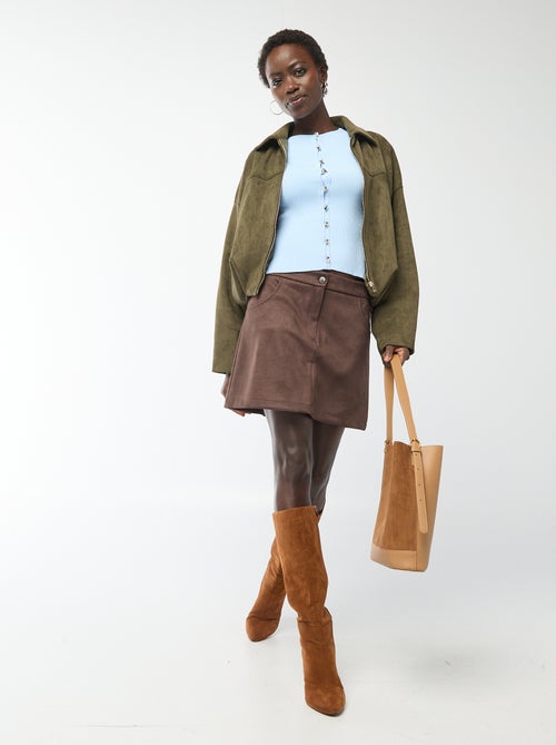 Falda corta efecto ante - Kiabi